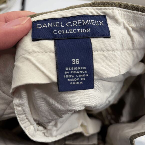 Daniel Cremieux 100% Linen Shorts Men’s 36W Off Green Flat Front READ - Picture 5 of 6